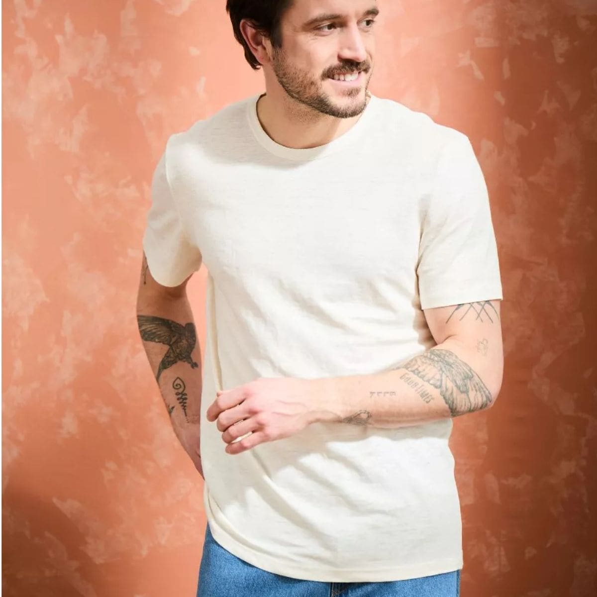 T-shirt en lin homme Ecru