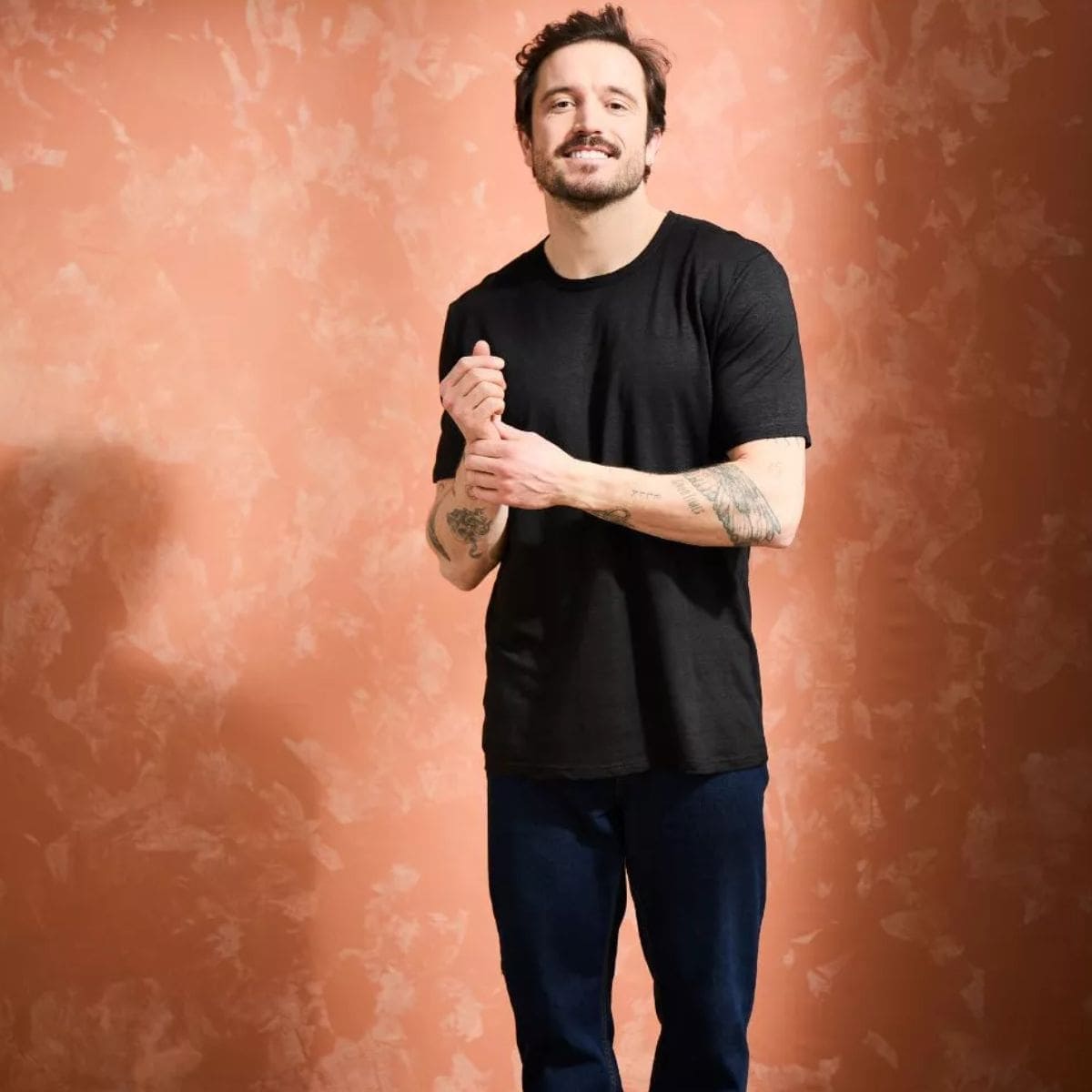 T-shirt en lin homme Noir