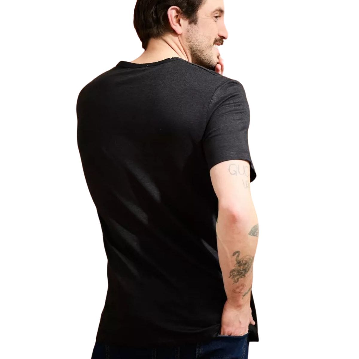 T-shirt en lin homme Noir
