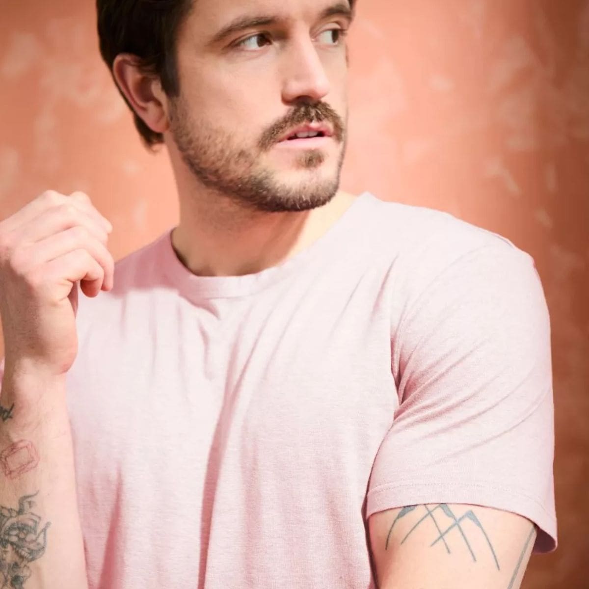 T-shirt en lin homme Rose