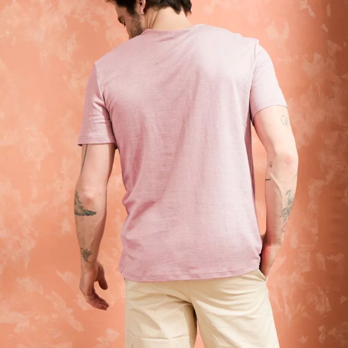 T-shirt en lin homme Rose