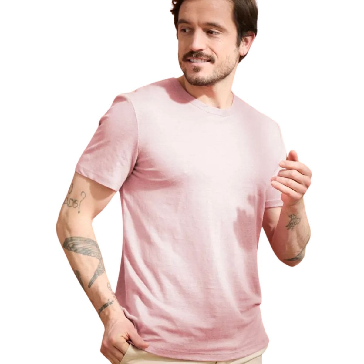 T-shirt en lin homme Rose