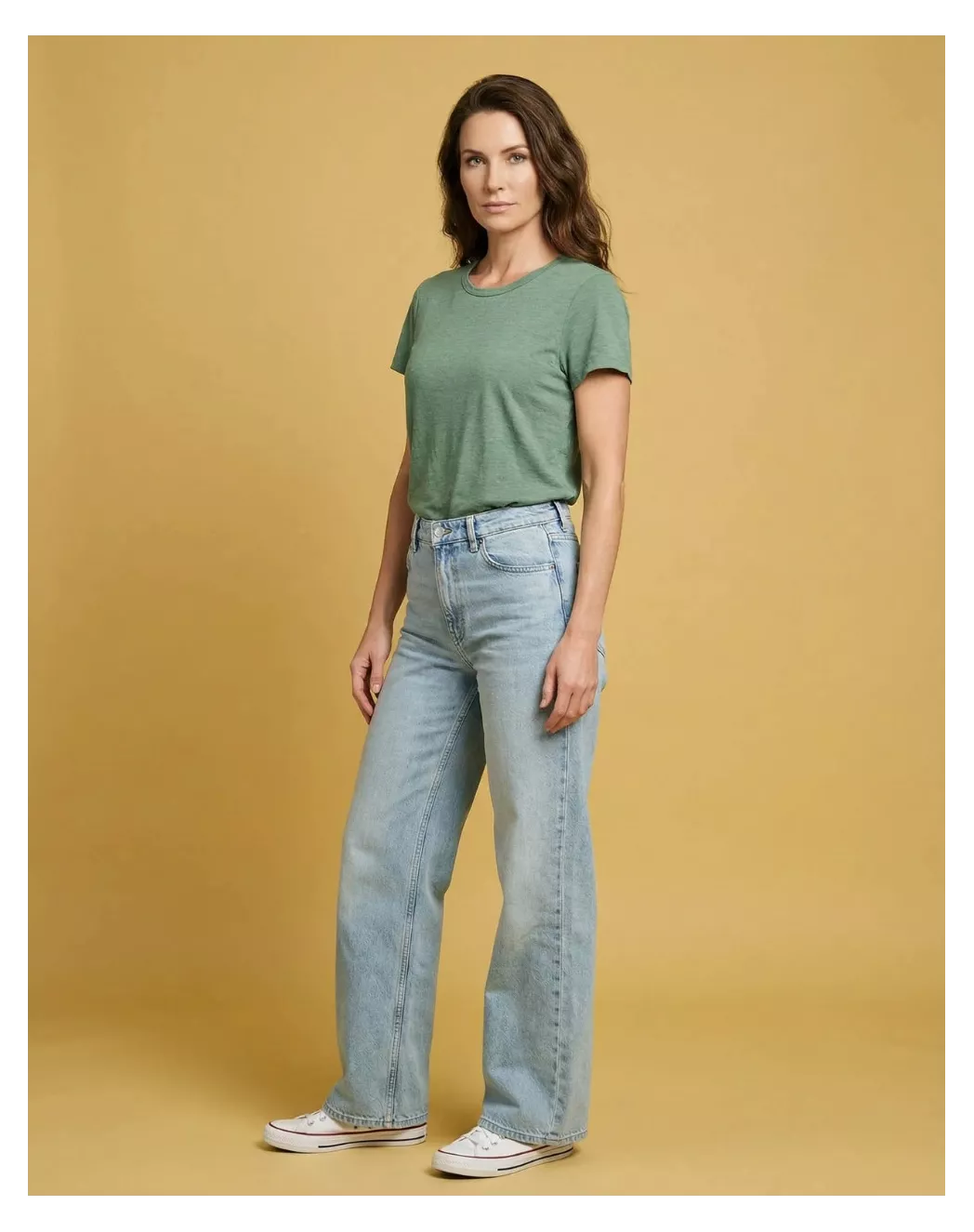 T-shirt en lin femme Vert