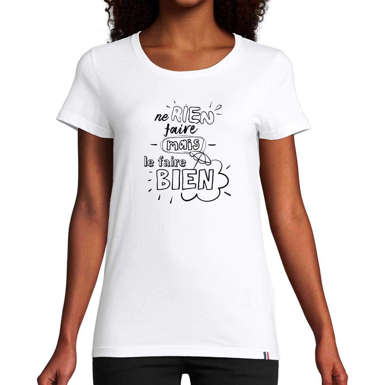 Tee shirt coton femme à col rond