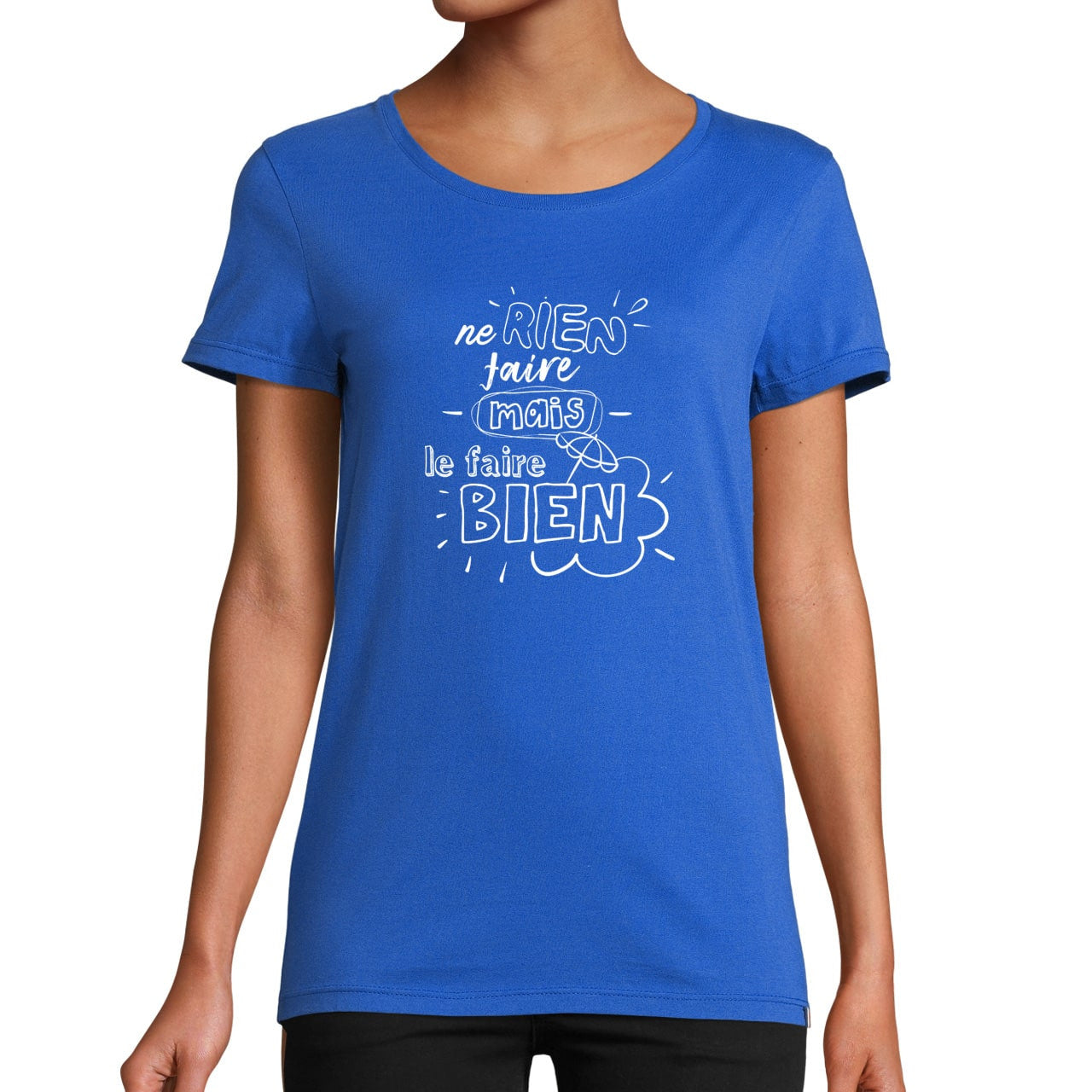 Tee shirt coton femme à col rond