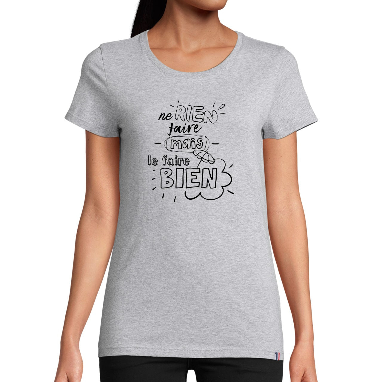 Tee shirt coton femme à col rond