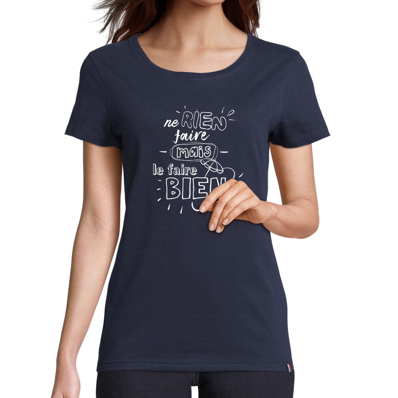 Tee shirt coton femme à col rond