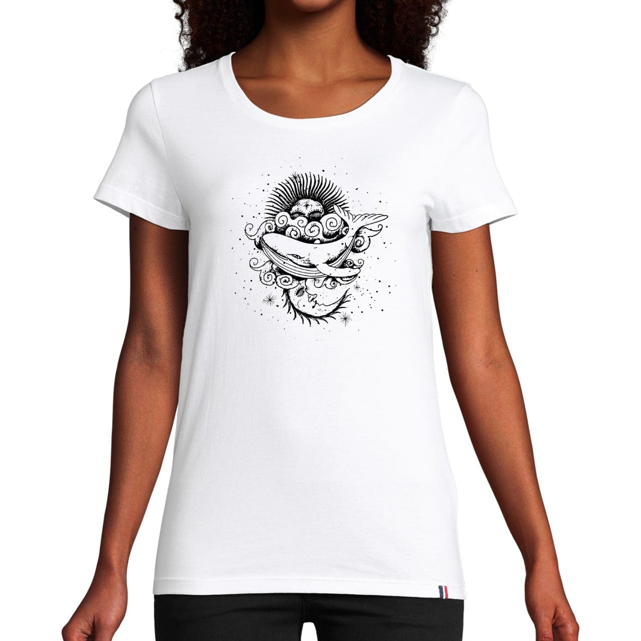 T-shirt femme bleu | Les Eléments - XS / Blanc