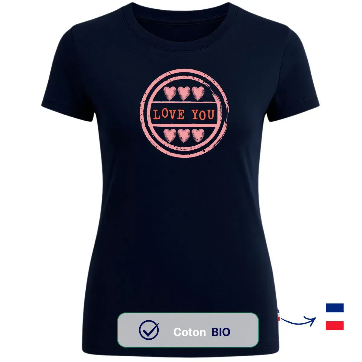 T-shirt femme bleu | LOVE YOU