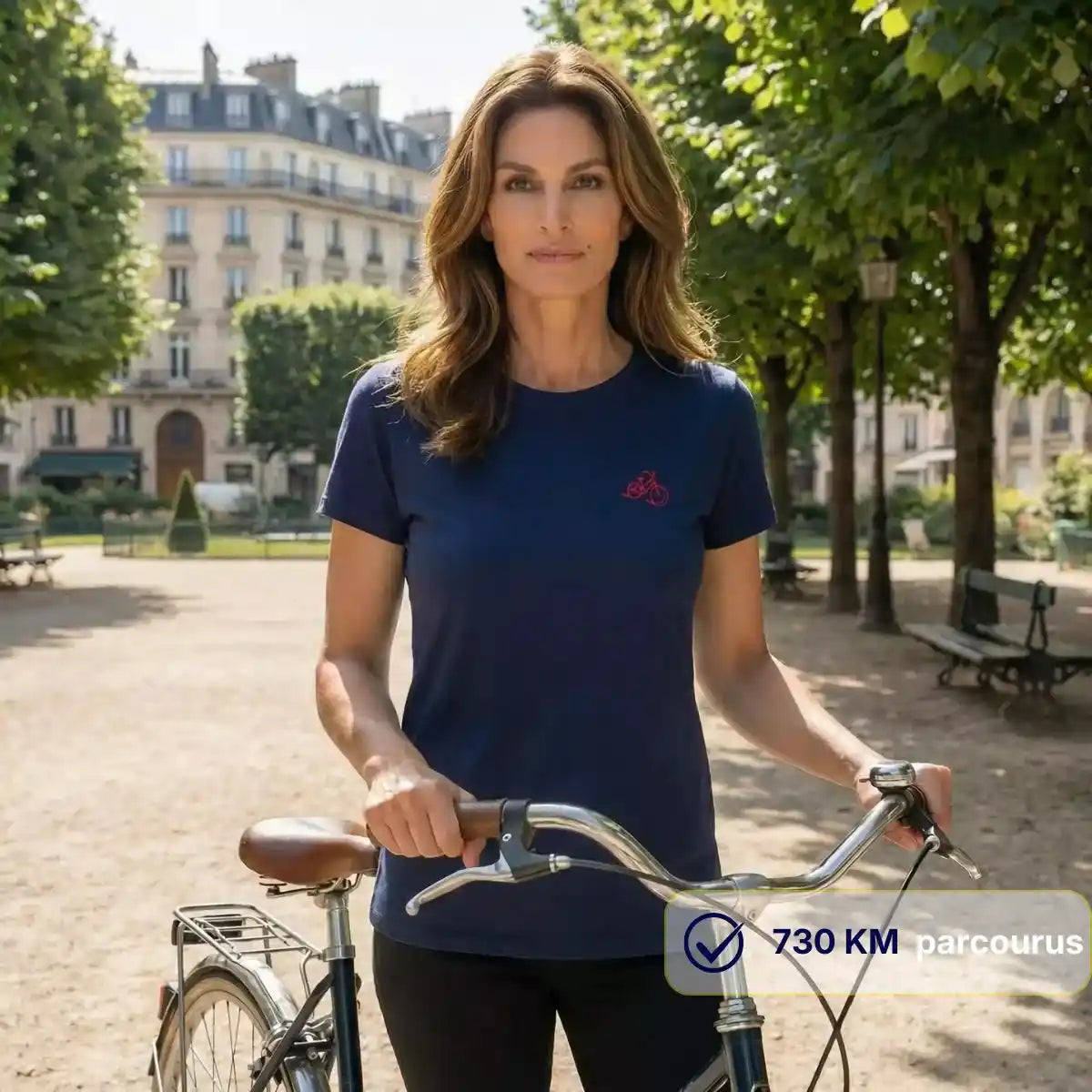 T-shirt femme bleu | Vélo Cœur
