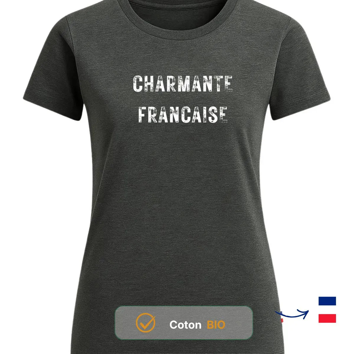 T-shirt femme gris chiné | CHARMANTE FRANÇAISE