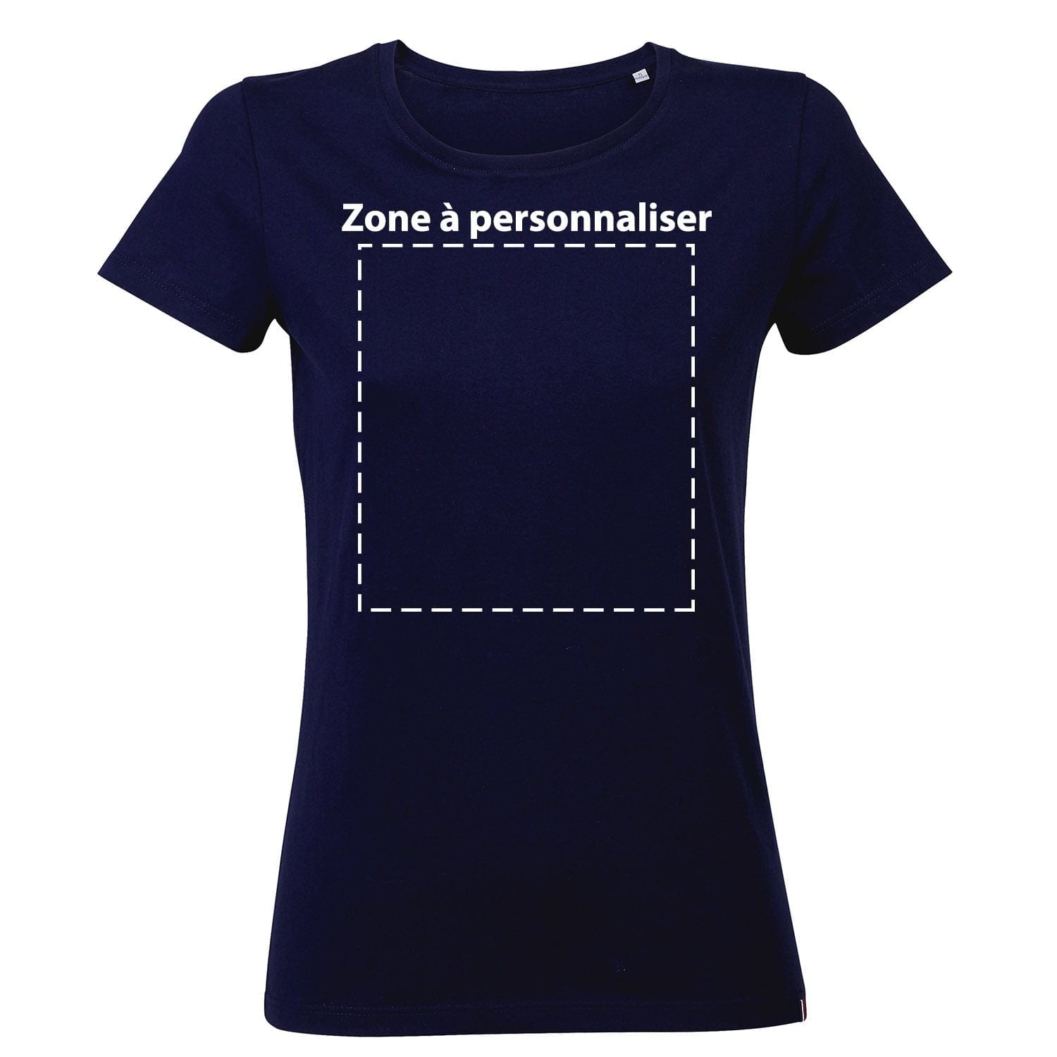 T-shirt femme personnalisé bleu marine