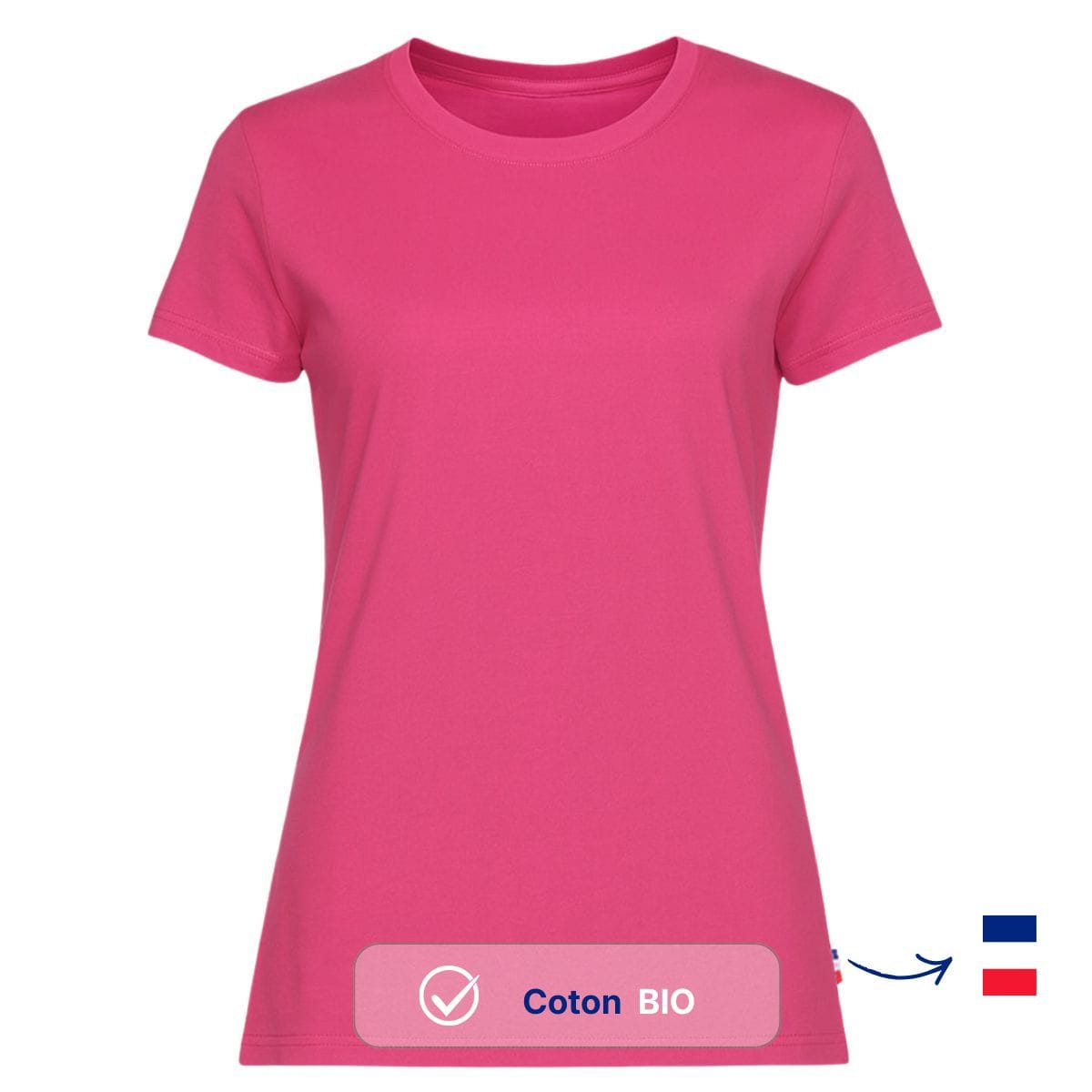 T-shirt femme rose foncé | Coton Bio