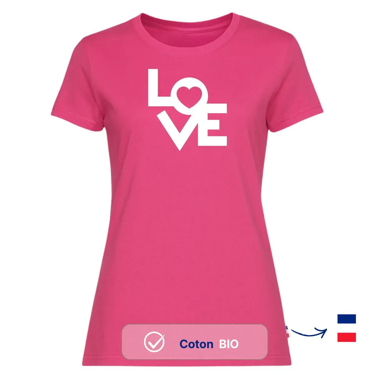 T-shirt femme rose | LOVE