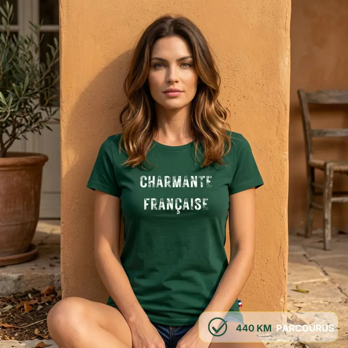 T-shirt femme vert | CHARMANTE FRANÇAISE