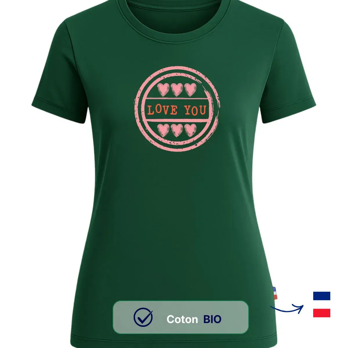 T-shirt femme vert | LOVE YOU