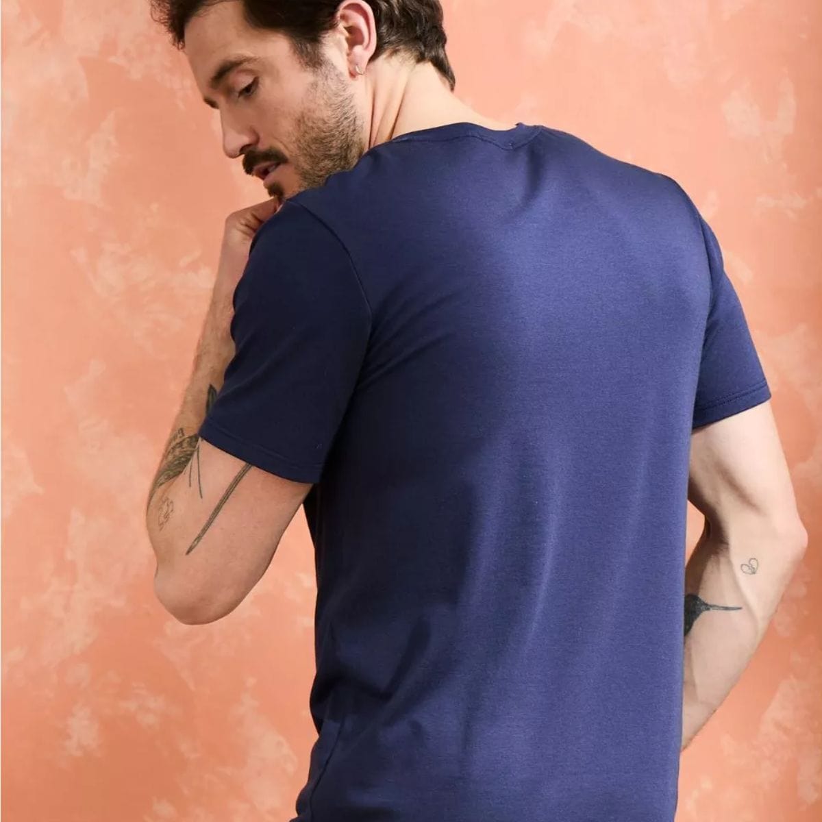 T-shirt homme à poche Marine col rond