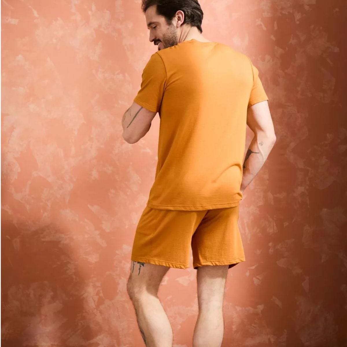 T-shirt homme à poche Orange col rond