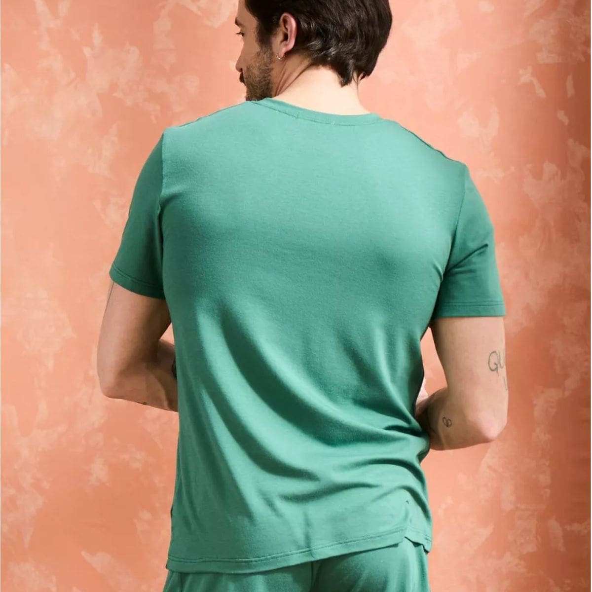 T-shirt homme à poche Vert col rond
