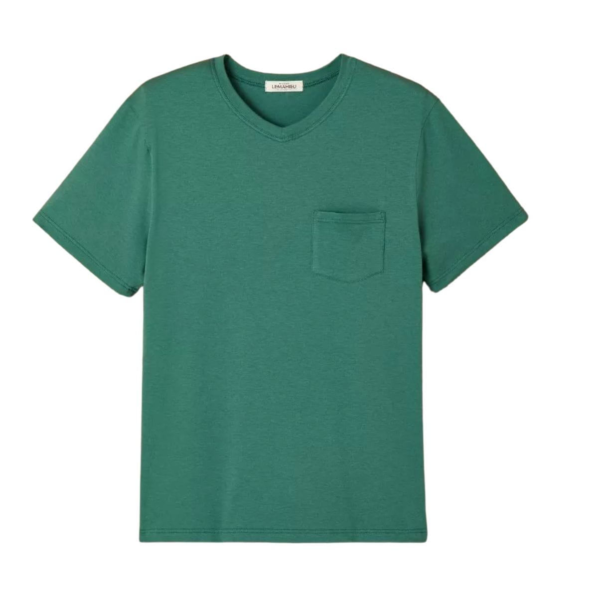 T-shirt homme à poche Vert col rond - S
