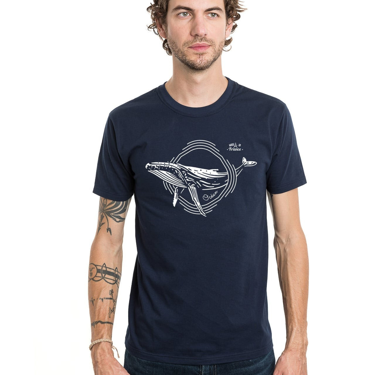 Tee shirt coton homme à manche courte et col rond