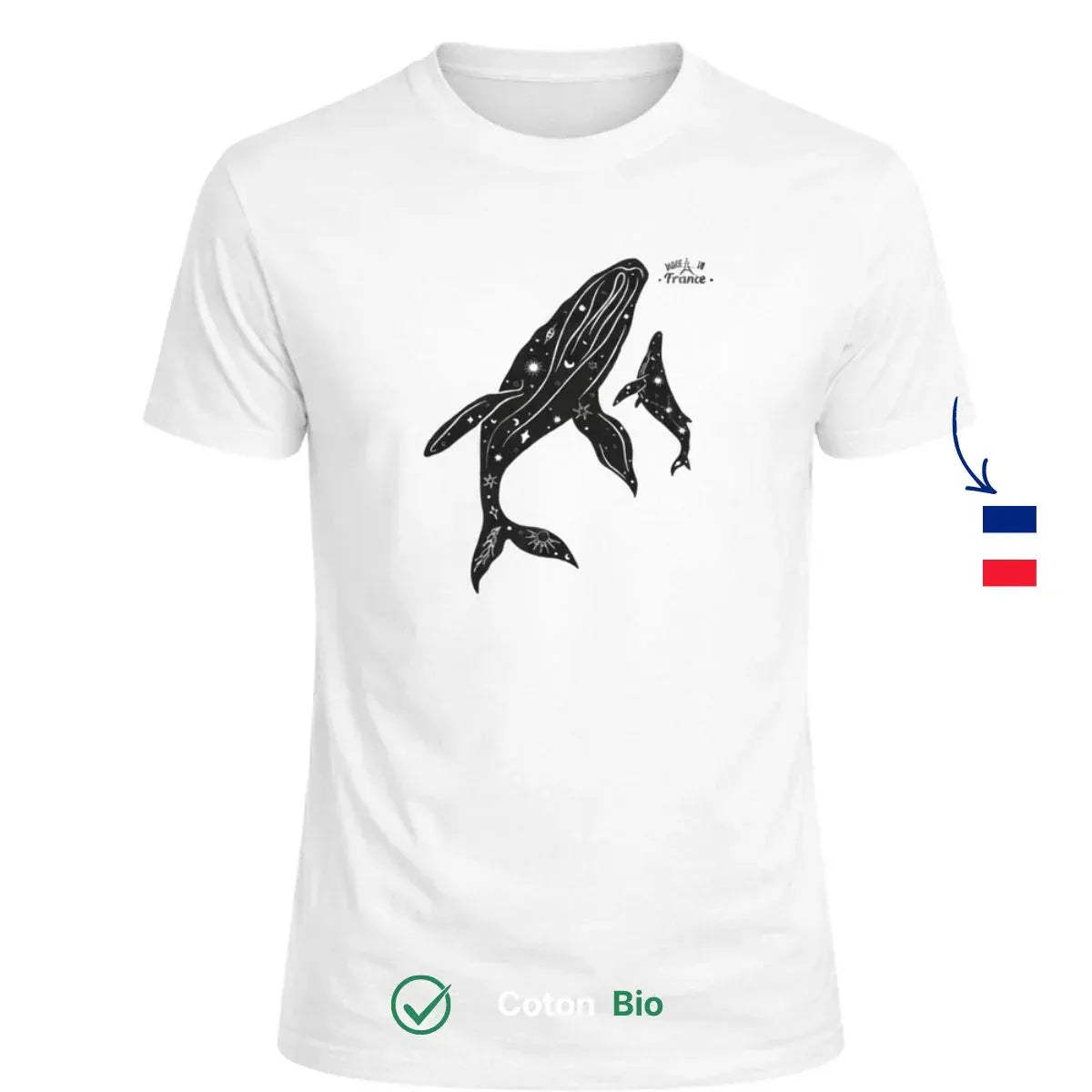 T-shirt homme blanc | Baleines