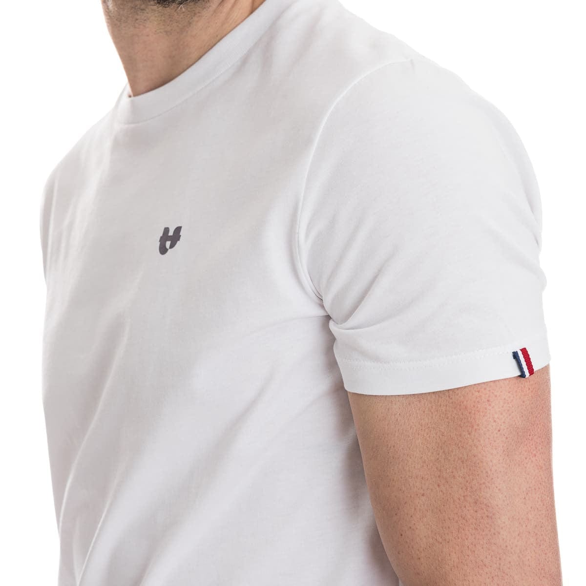 T-shirt blanc homme col rond en coton bio