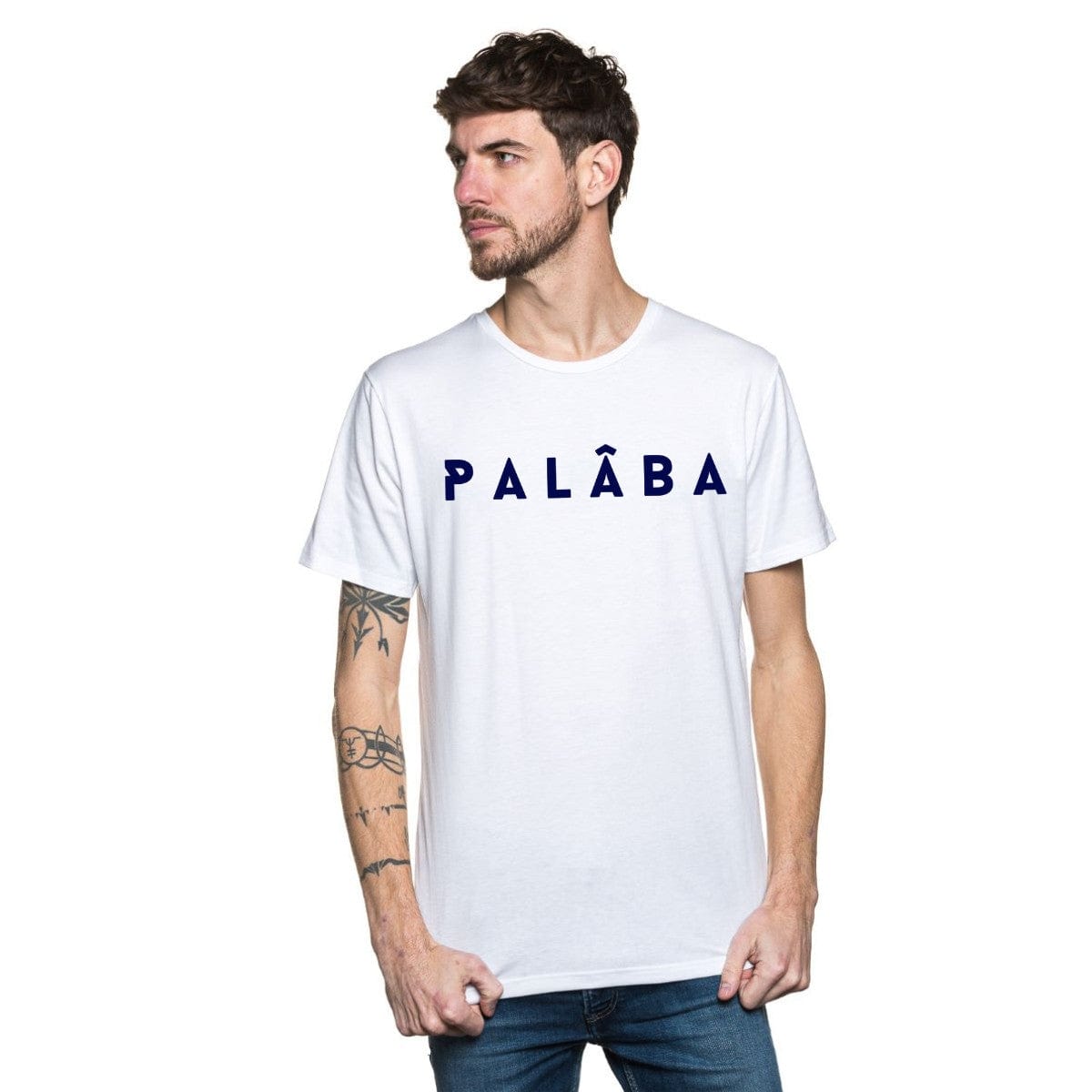 T-shirt homme blanc fabriqué en France en coton bio et col rond
