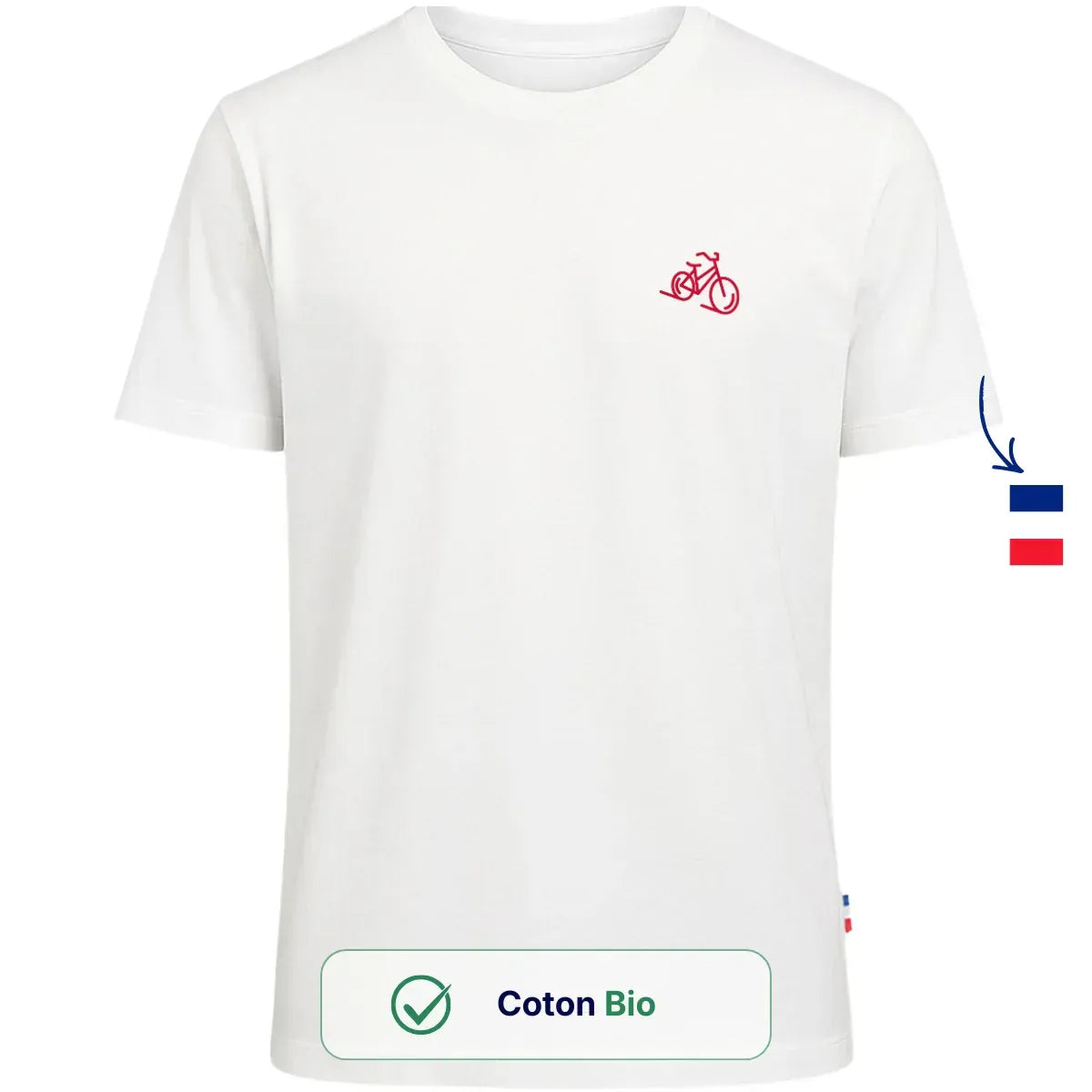 T-shirt Homme blanc | Vélo coeur