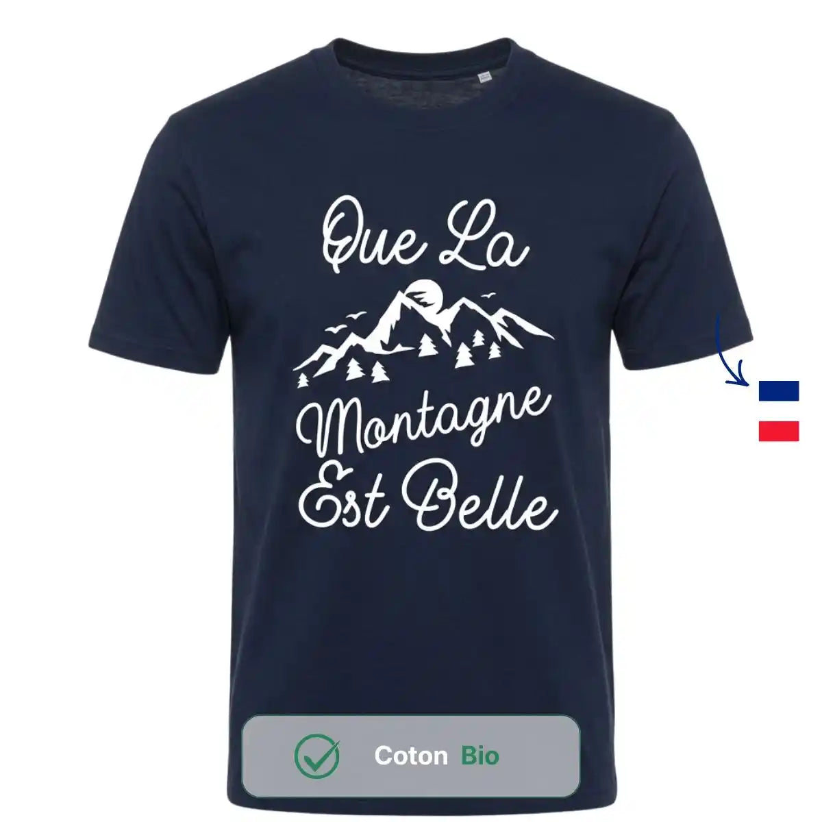 T-shirt Homme bleu | Que la montagne est belle