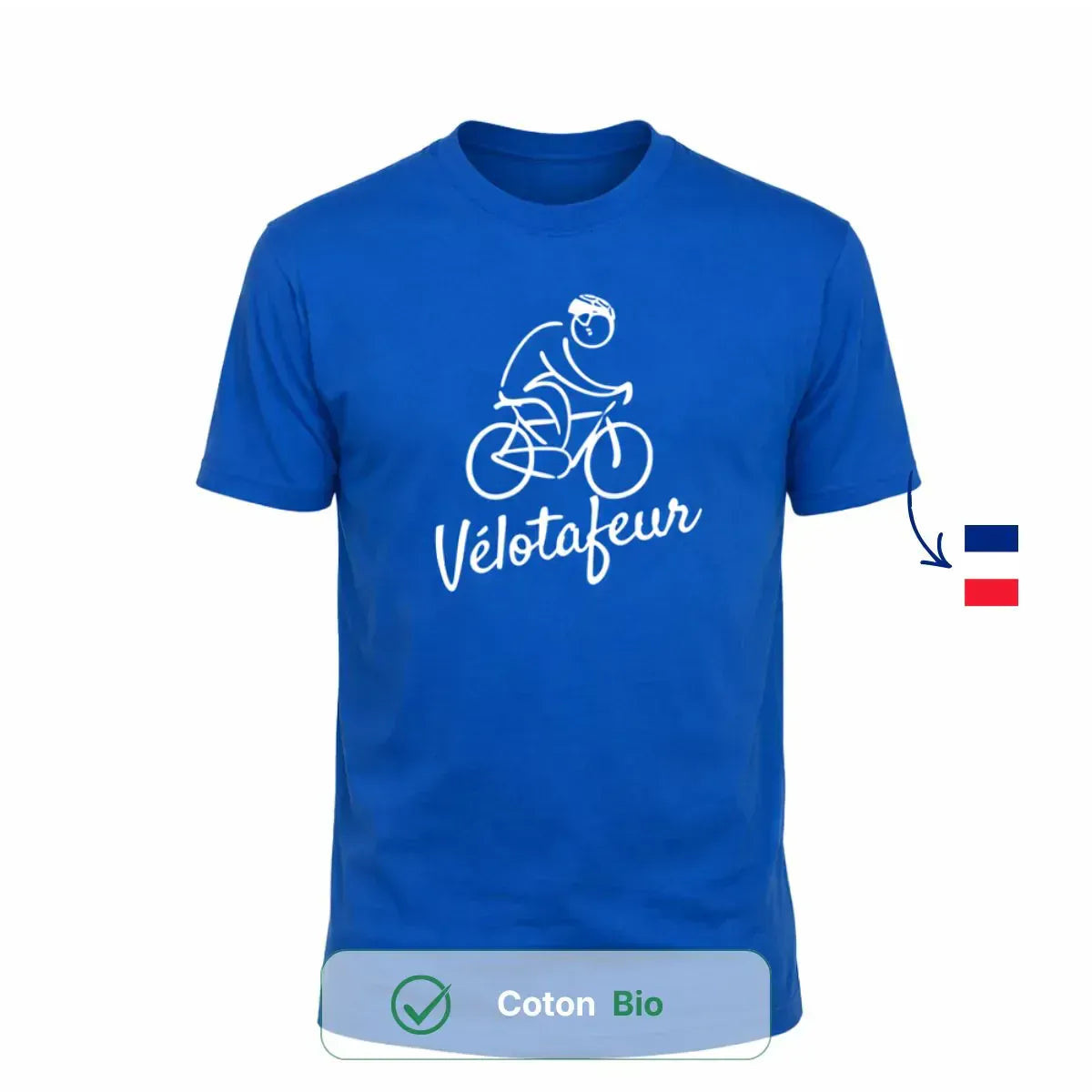 T-shirt Homme bleu roi | Vélo ’Vélotafeur’