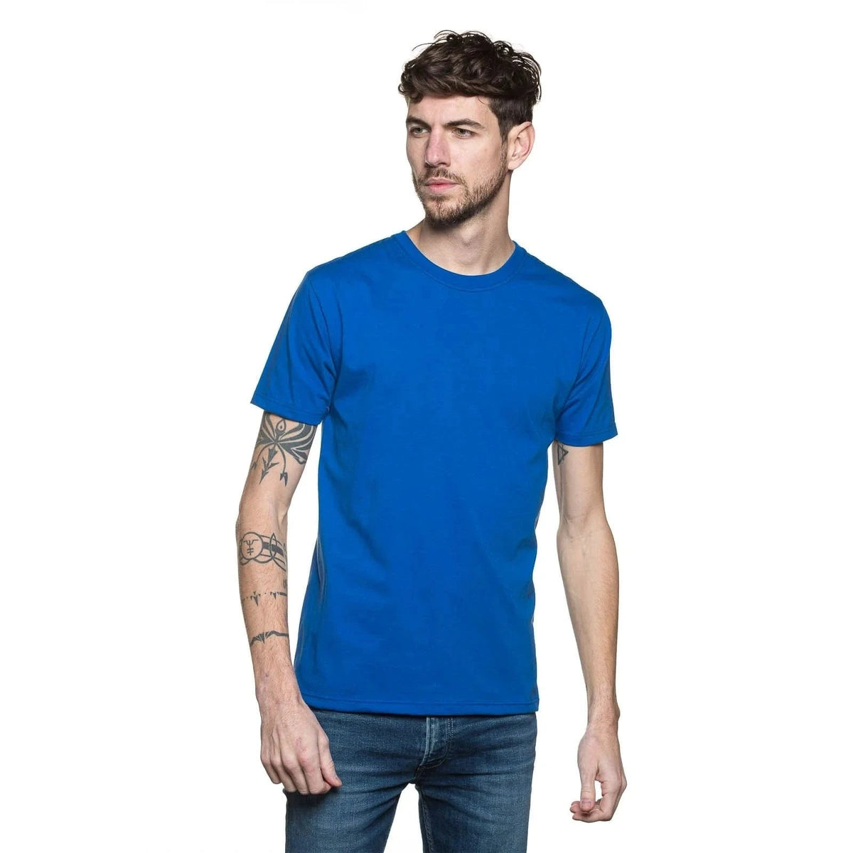 T-shirt Homme Tetleys Bleu Col V - Taille Unique 100% Coton, Neuf Sans étiquette