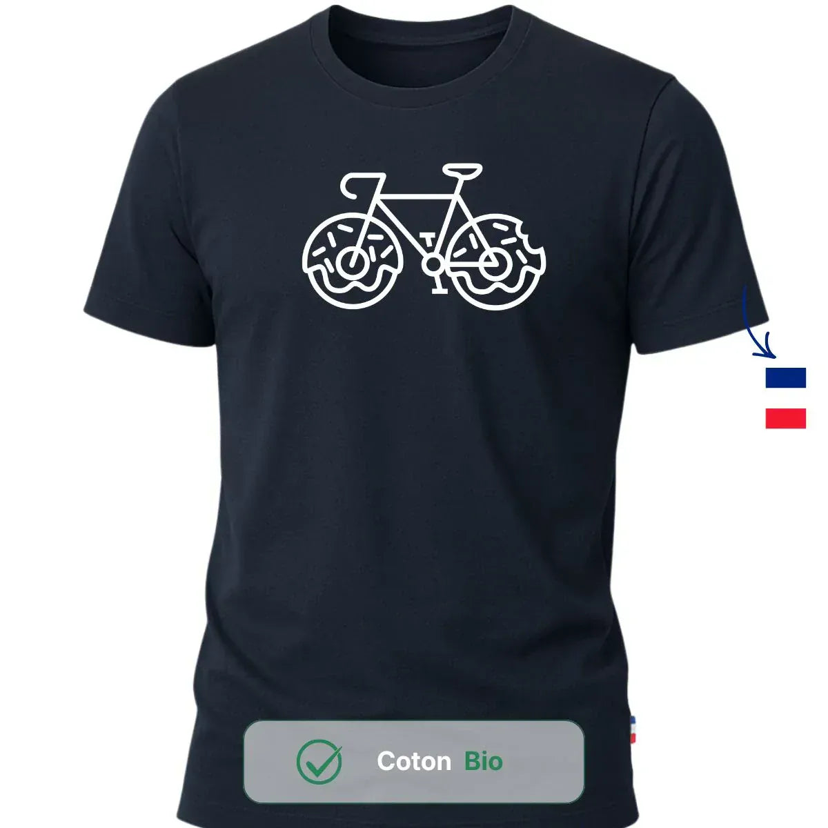 T-shirt Homme bleu | Vélo ’Donuts’