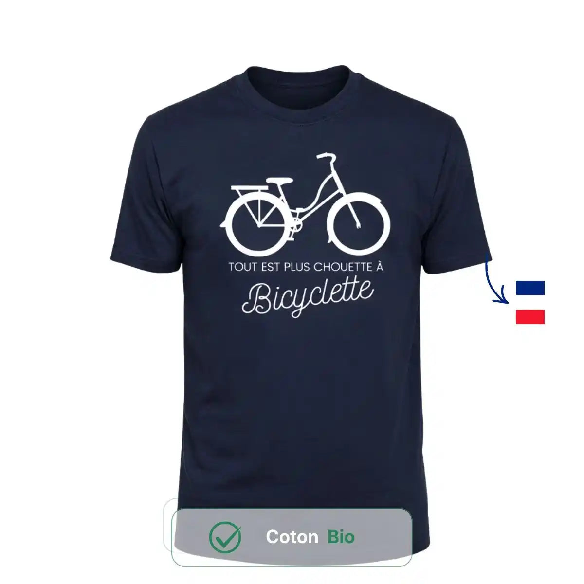 T-shirt Homme bleu | Vélo ’Tout est plus chouette’