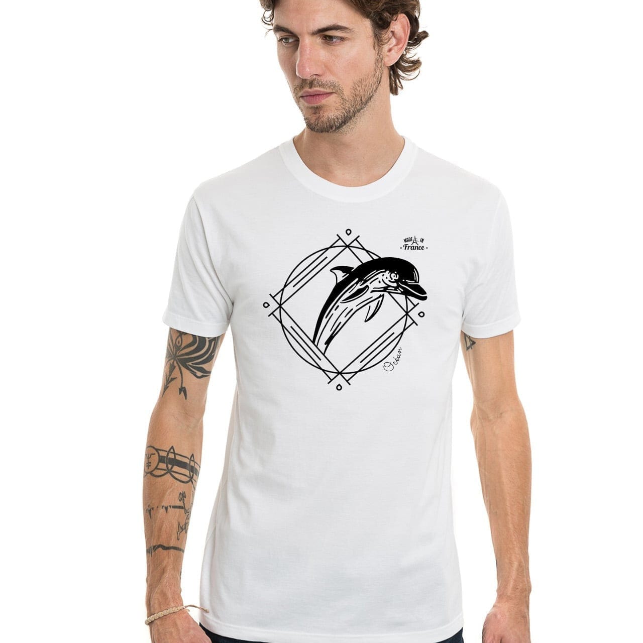 T-shirt coton bio homme manche courte et col rond