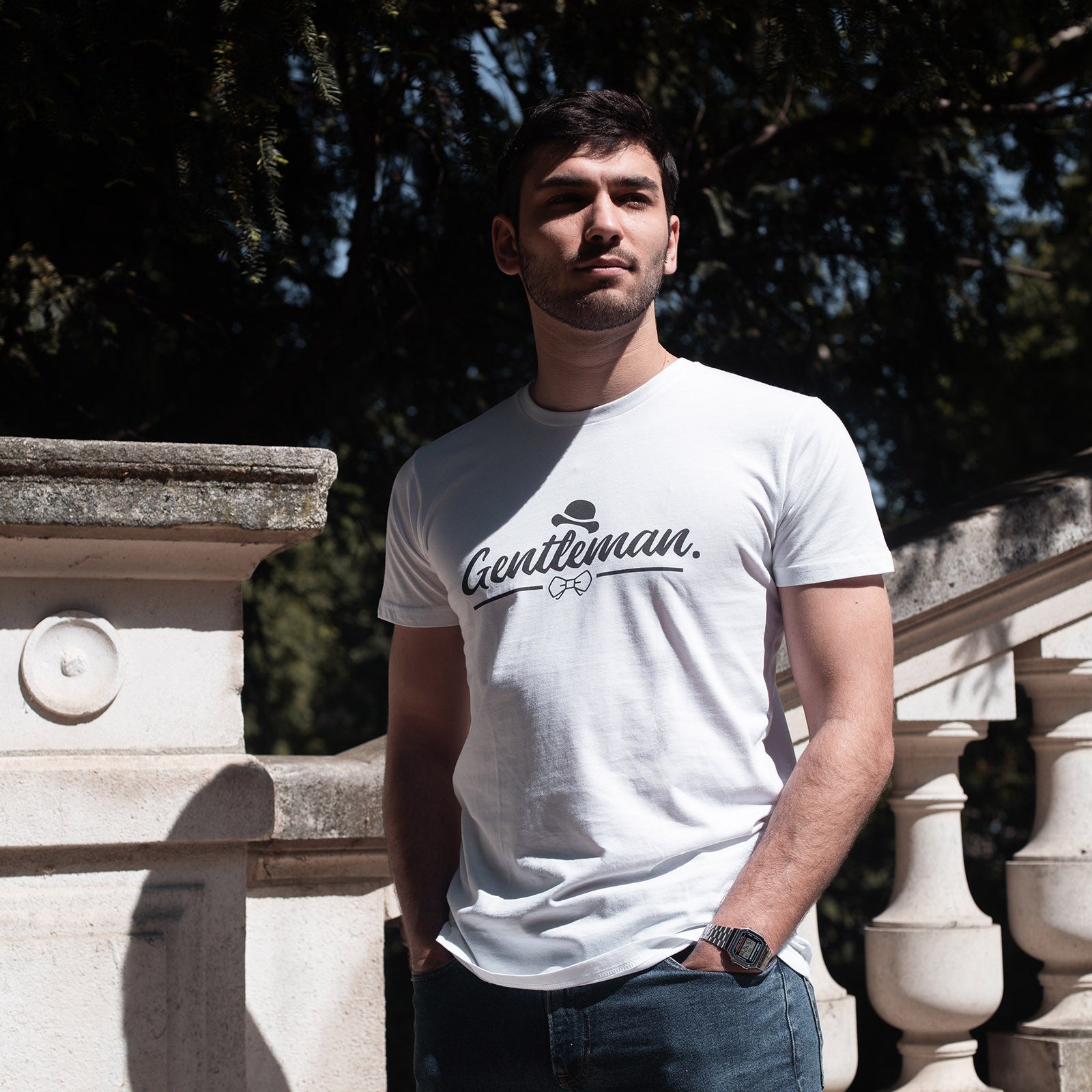 T-shirt gentleman blanc