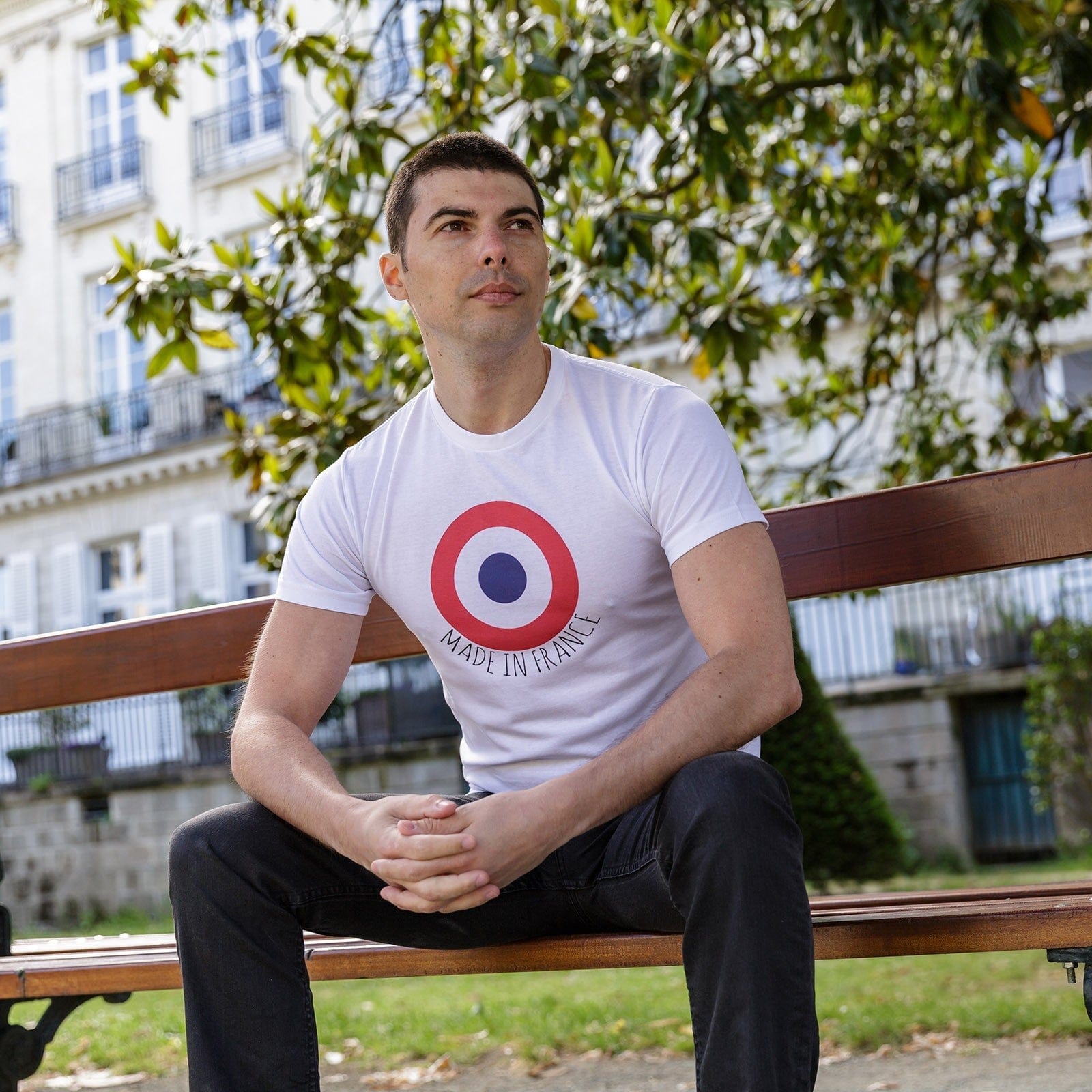 Tshirt la cocarde blanc