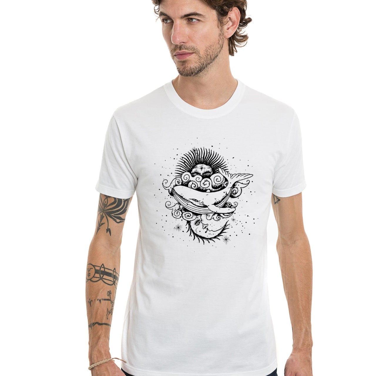 T shirt Français blanc à manche courte en coton bio