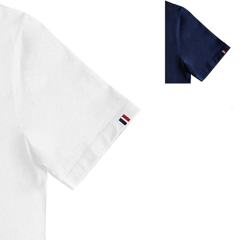 T shirt original pour homme bleu marine à manches courtes et coton bio