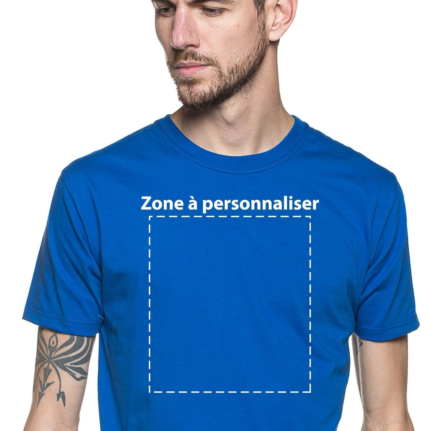 T-shirt bleu roi à personnaliser à manche courte