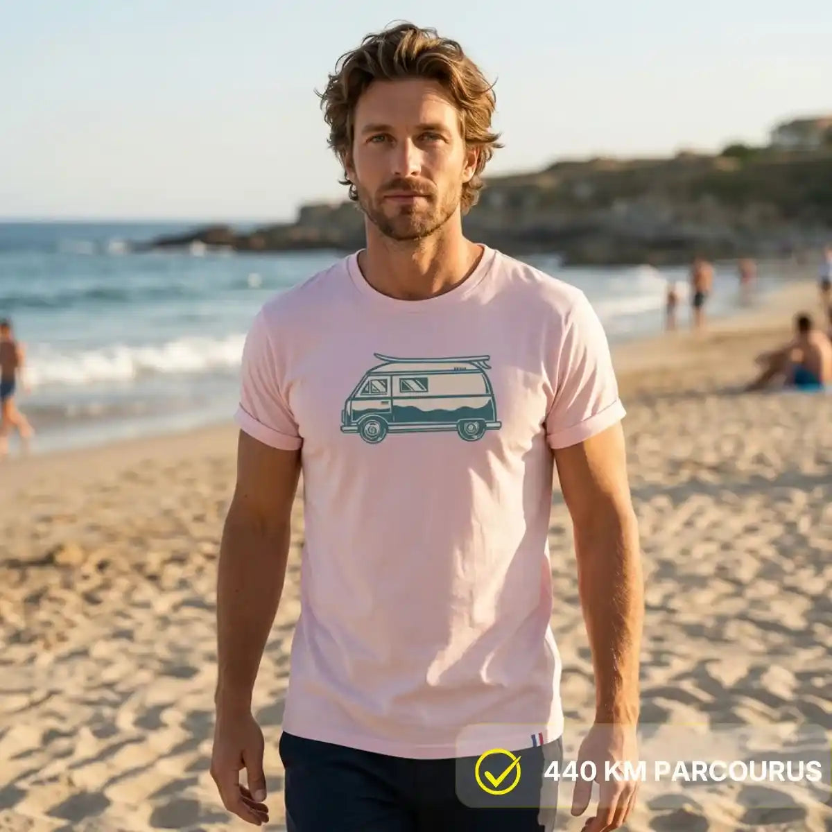 T-shirt Homme Rose clair | ROAD TRIP