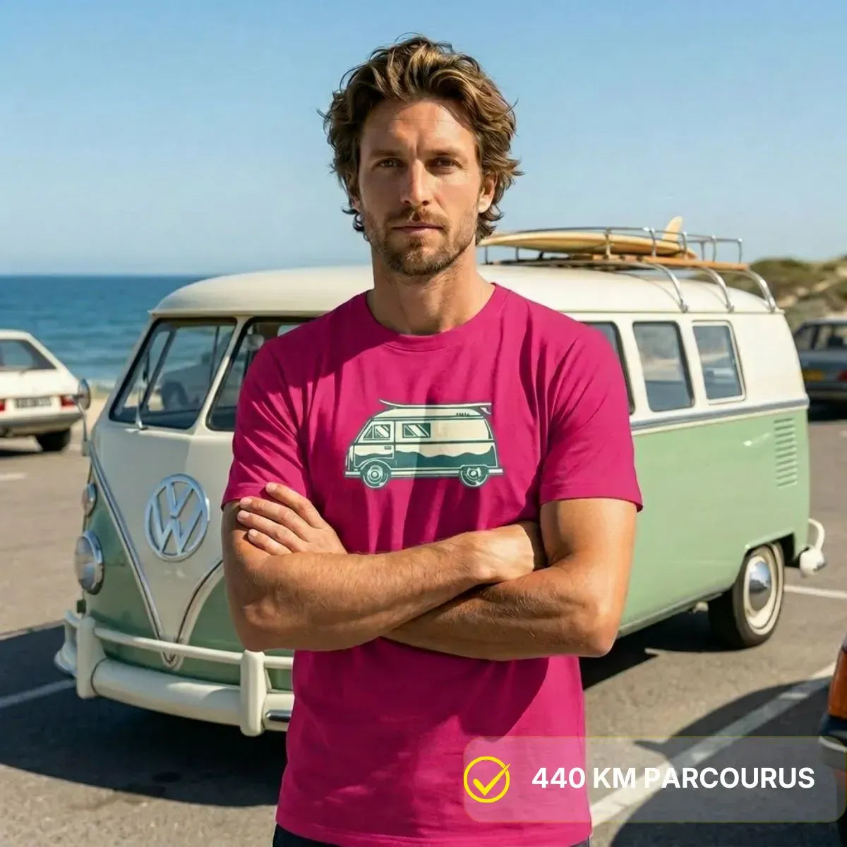 T-shirt Homme Rose Fuchsia | ROAD TRIP