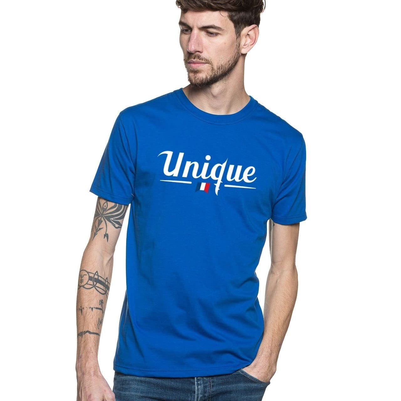 T-shirt coton homme à manche courte et col rond