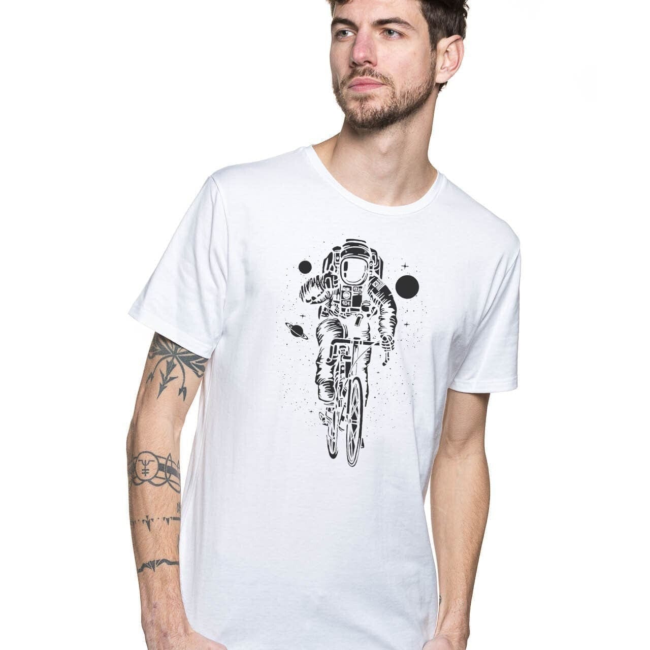 T shirt original pour homme blanc à manches courtes en coton bio