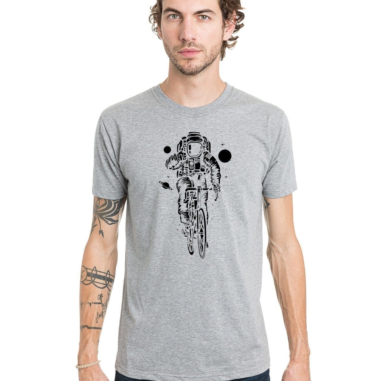 T shirt original pour homme gris à manches courtes en coton bio