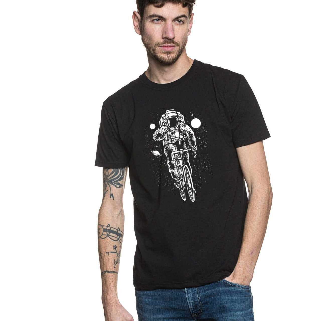 T shirt original pour homme noir à manches courtes en coton bio