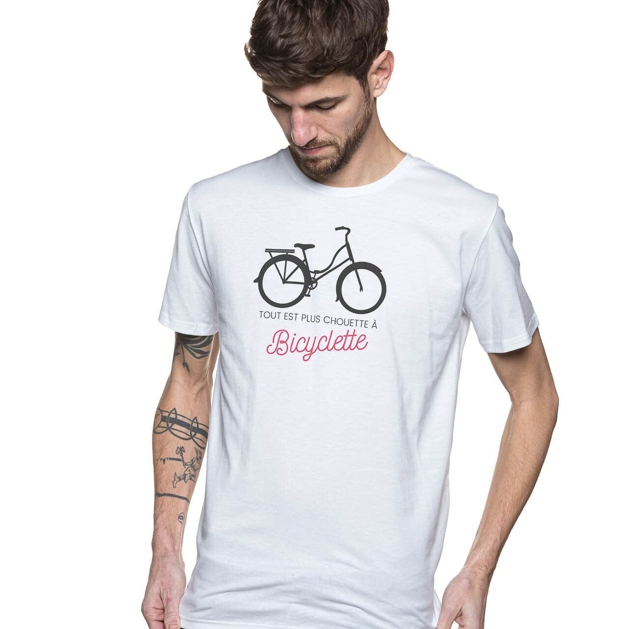 T shirt original homme manche courte blanc en coton