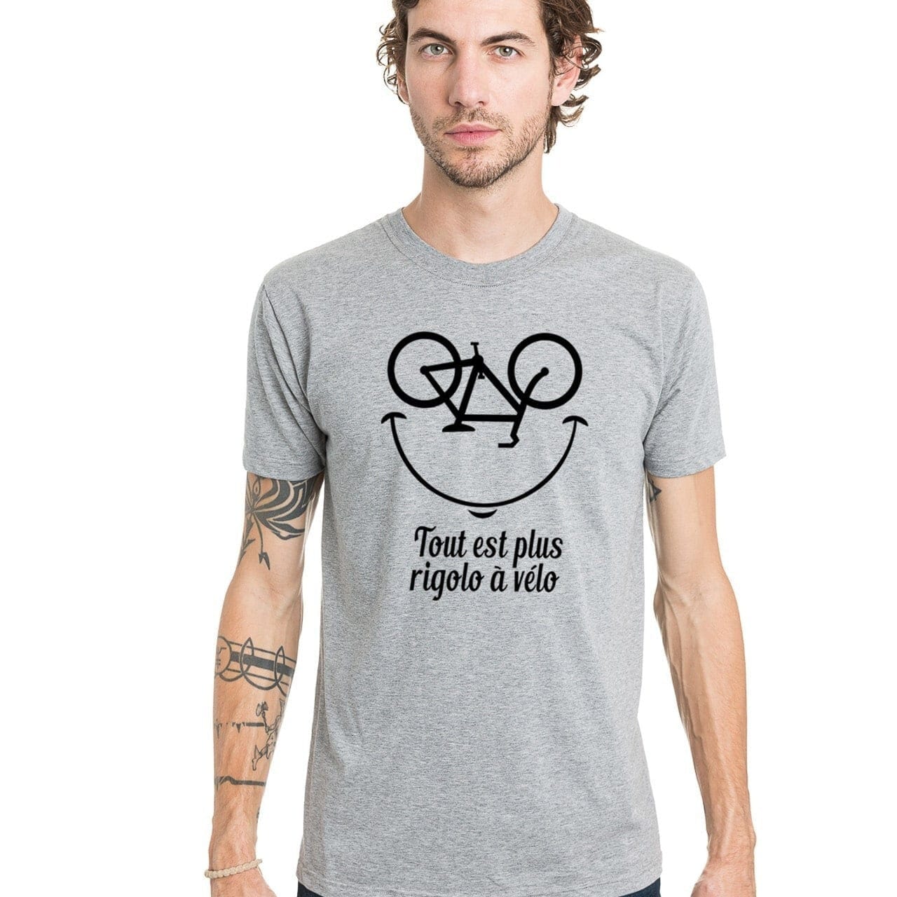 T-shirt original pour homme à manche courte gris