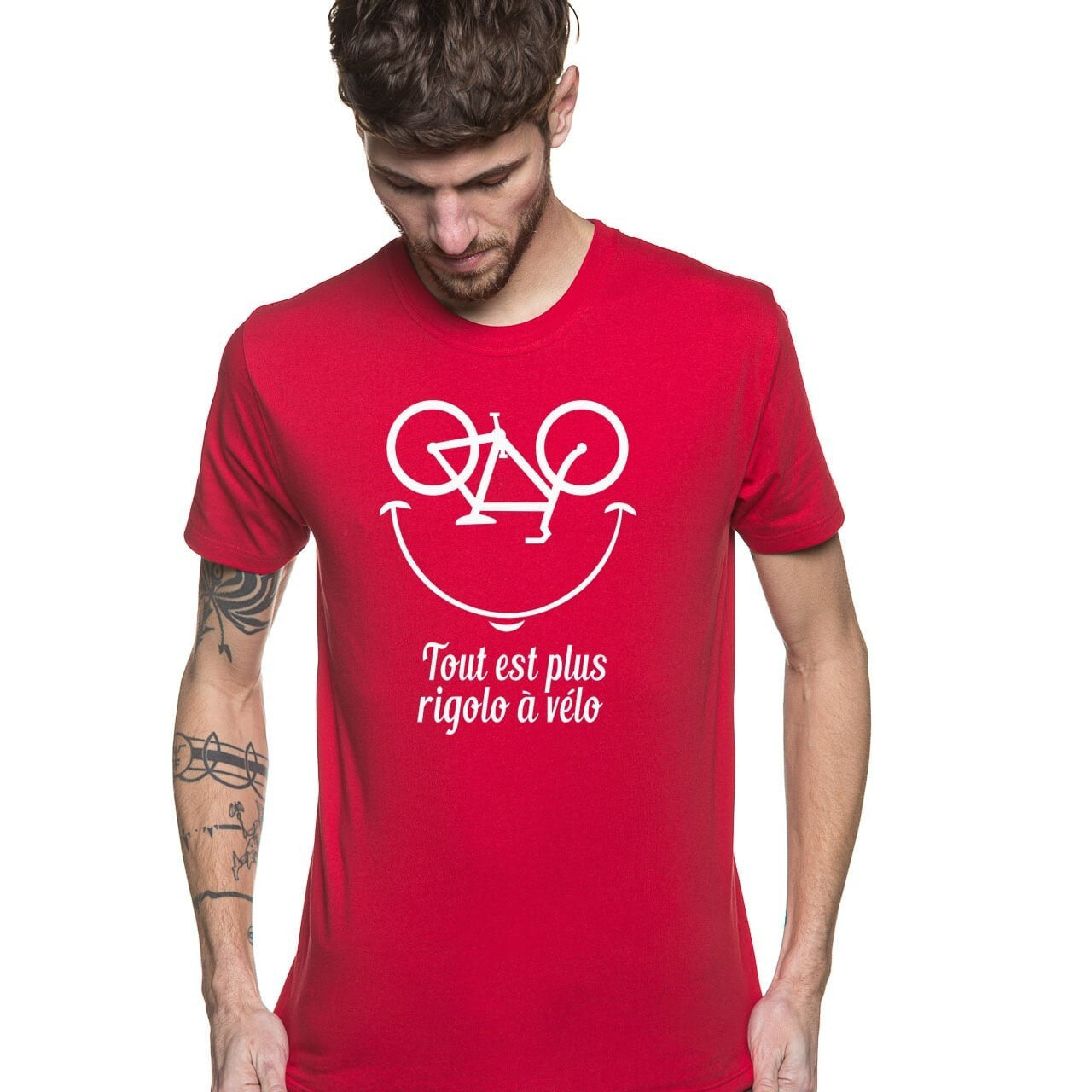 T-shirt original pour homme à manche courte rouge