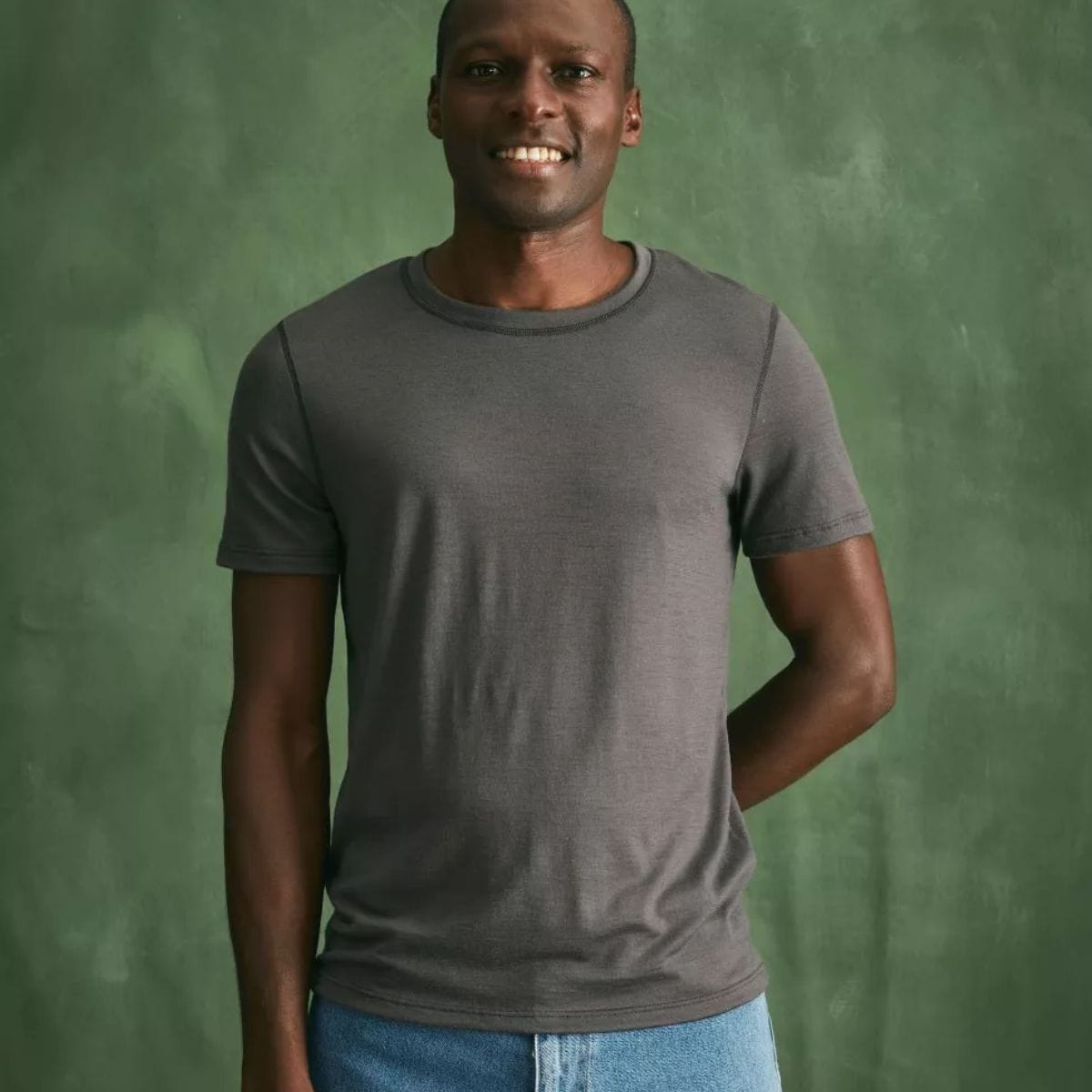 T-shirt laine mérinos Homme Gris